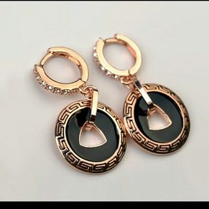 Rose gold vintage choker earrings